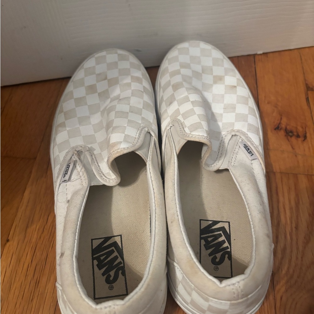 Vans Men's White and Gray Checkered Slip-On Sneakers - Picture 5 of 5